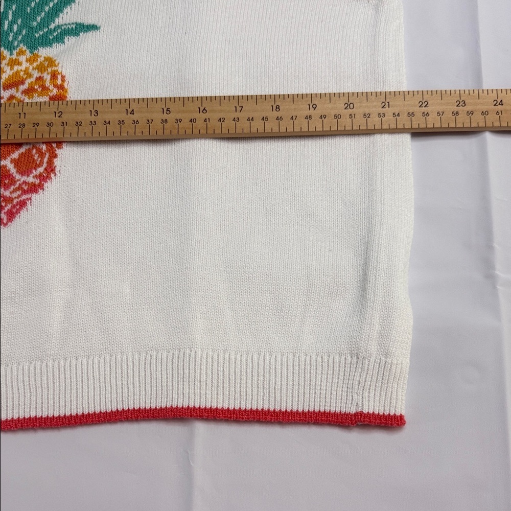 LOFT White Sweater with Vibrant Pineapple Motif - Picture 5 of 7